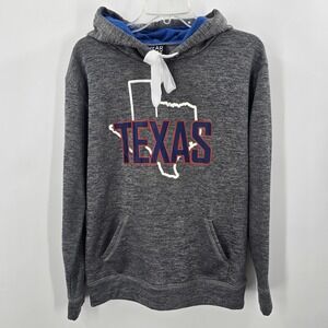 Wear Code Texas Graphic Hoodie Small Gray Space Dye Fleece Sweatshirt